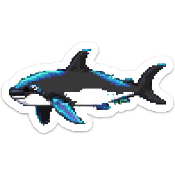 orca pixel art sticker