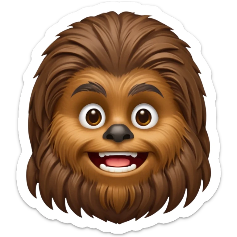 pero la cara de chewbacca en formato png con menos detalle y sonriente sticker
