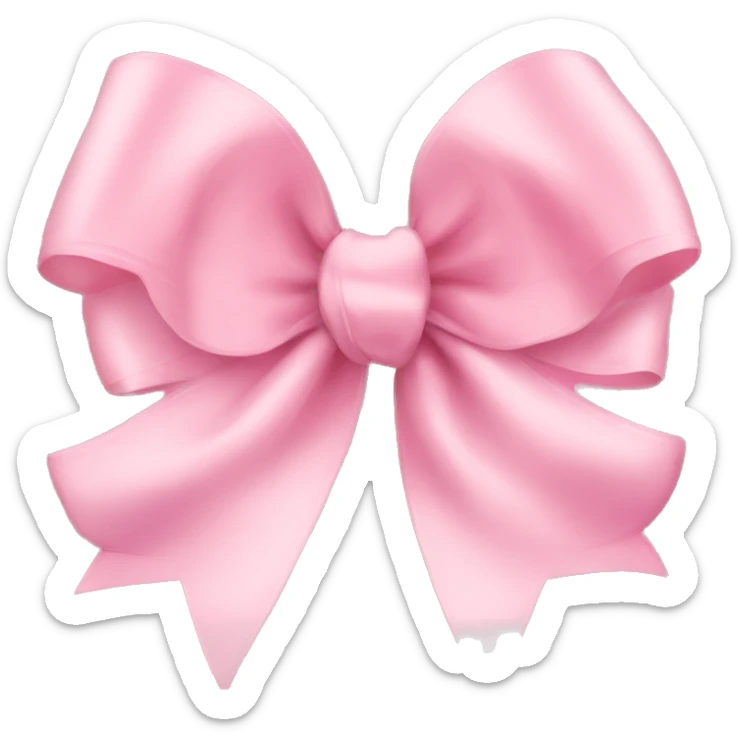 light pink ribbon bow sticker