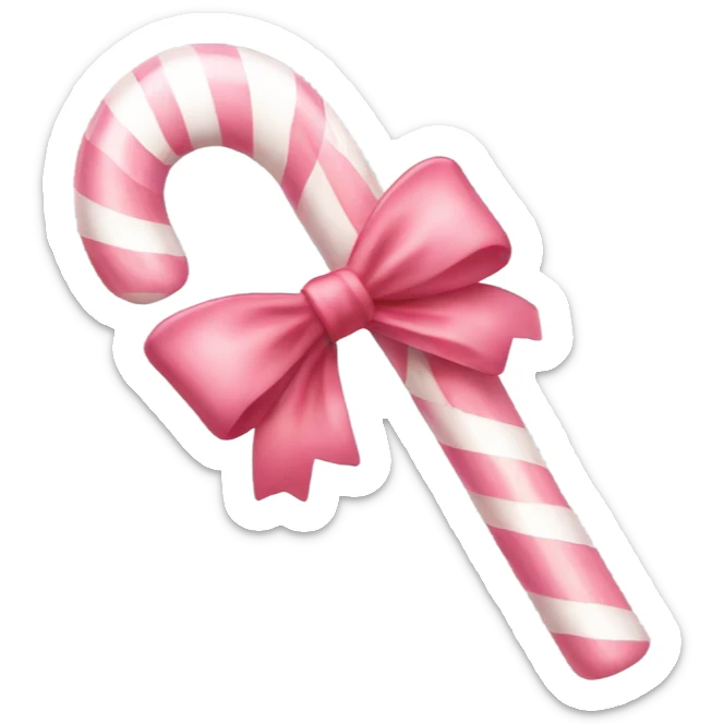 a light pink candy cane with bow sticker