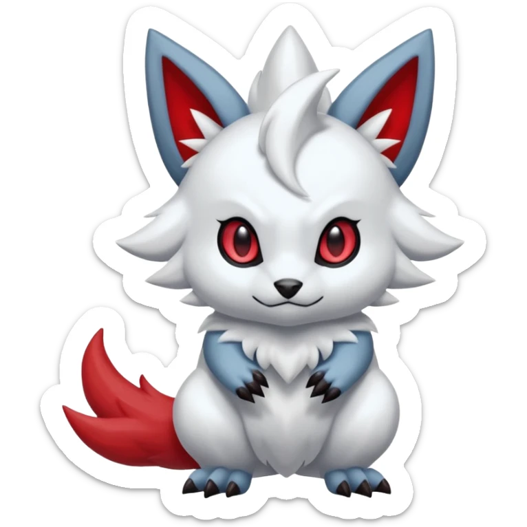 Absol-Kyurem-Zorua-Furret-Zangoose-fusion-animal-Fakémon-hybrid-creature  sticker