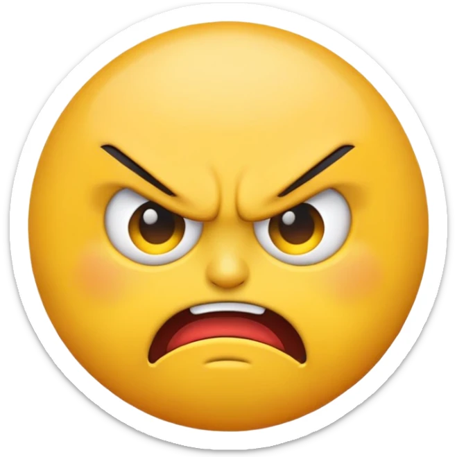 Regular emoji but a bit in ai style but VERY SIMPLE and it looks angry sticker