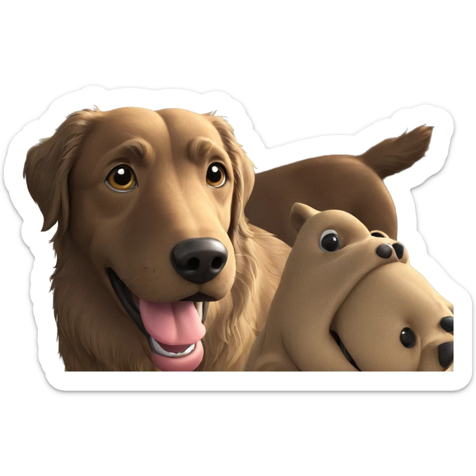 playful dog at the window sticker