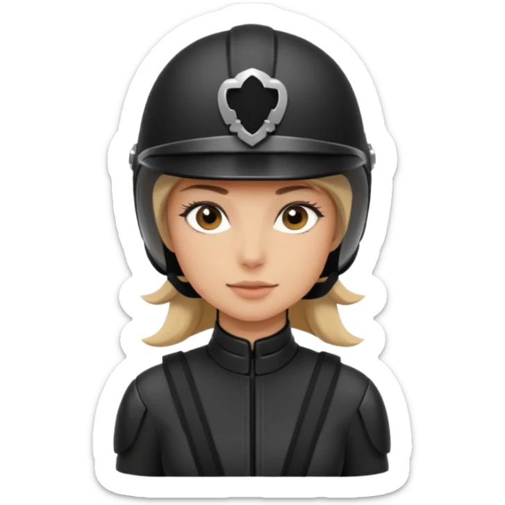 Rider helmet black matte at the back theres ribbon attached for female rider sticker