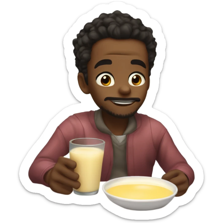 HERES A FLASH FROM THE FUTURE WHERE JAMAL FINISHES THE WORLD BODYCOMP AND GETS OLD DOING SO SOMEHOW BUT ENJOYS A NICE BOWL OF CUSTARD AND GLASS OF MILK WITH HIS GRANDPA THO HIS FATHER LEFT HIM AGAIN sticker