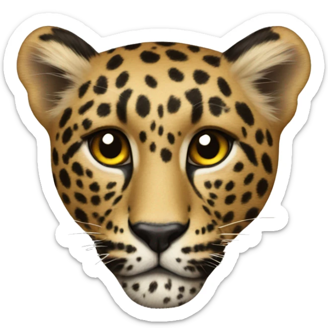 leopard heart sticker