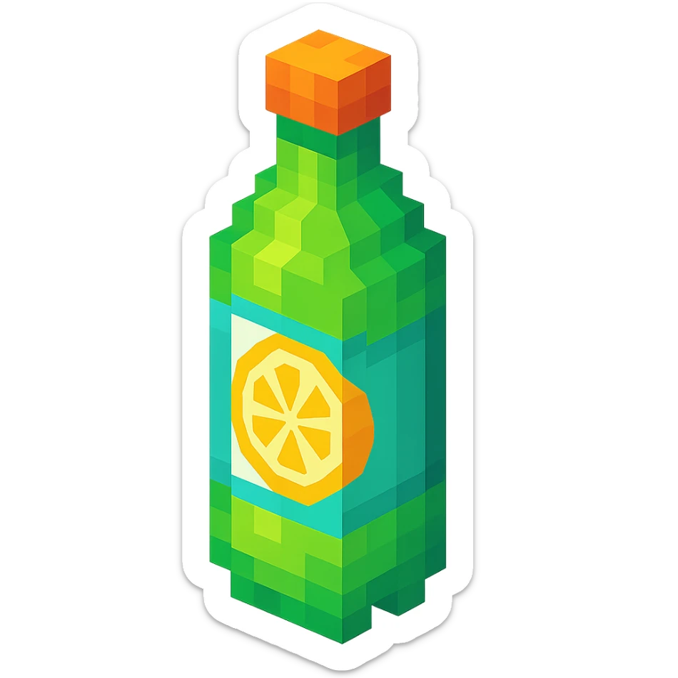 Borjomi lemonade bottle with a lemon slice on the label sticker