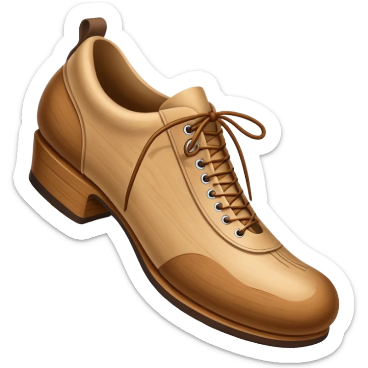 Un zapato de madera estilo Polonia . El zapato está tallado a mano. Pero de madera  peo que no tenga cordon sticker