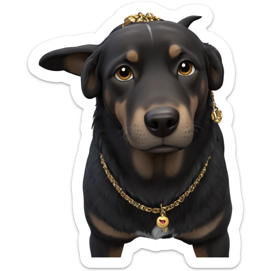 dog with stunning necklace sticker