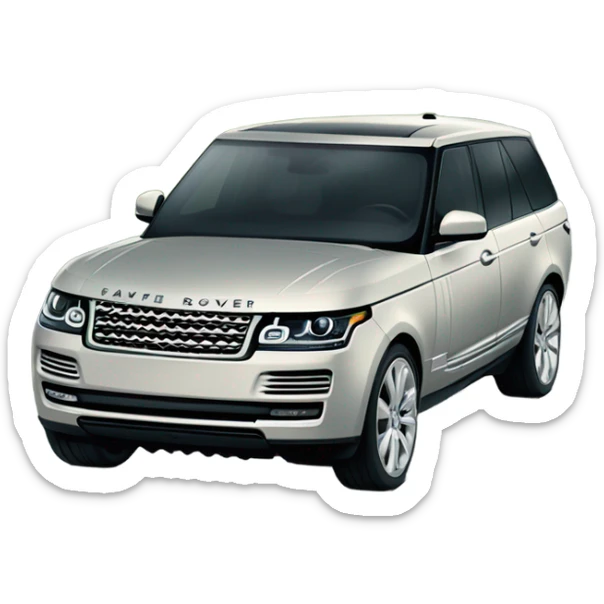 A ranger rover on an unfamiliar road, with mountains in the background and the sun rising sticker