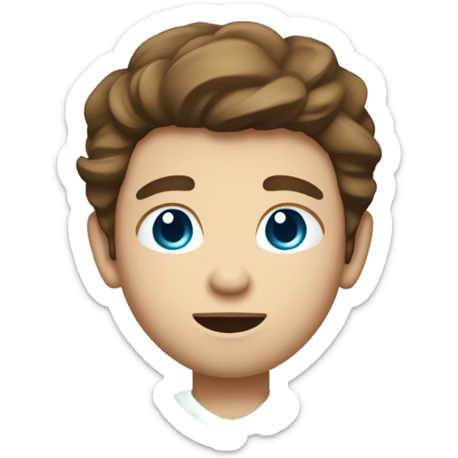 boy with brown hair and blue eyes. wearing a green shirt. holding an american football. from the chest up sticker