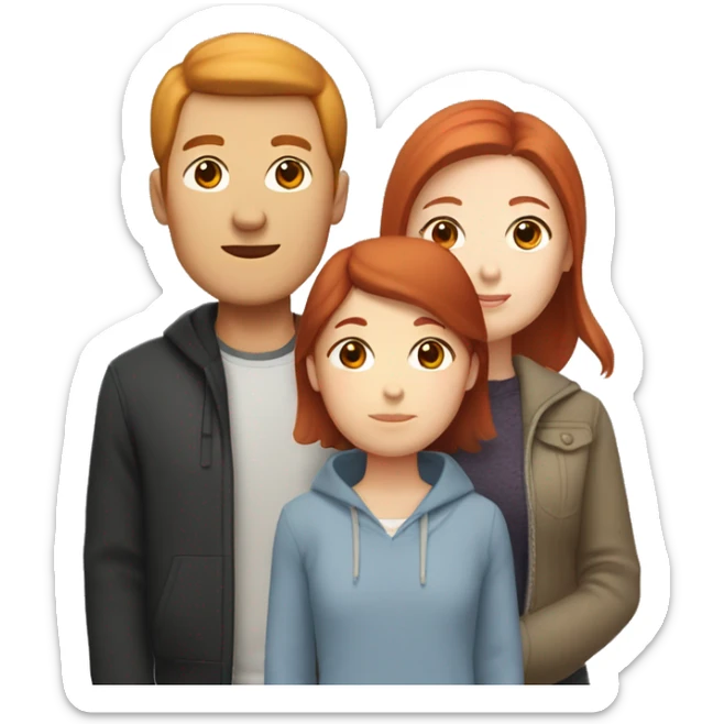 Mixed family that has a Korean dad, white mom with red hair, and teenage girl  sticker
