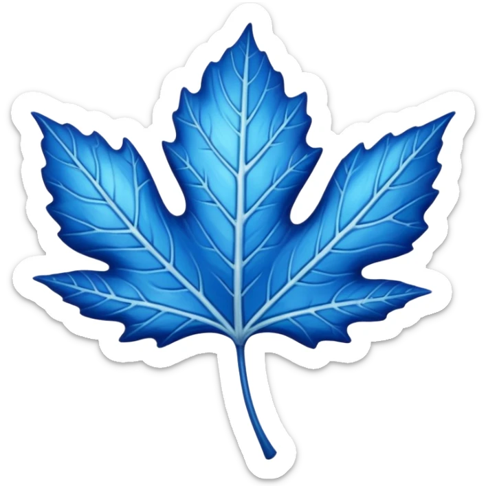 Blue sycamore leaf sticker