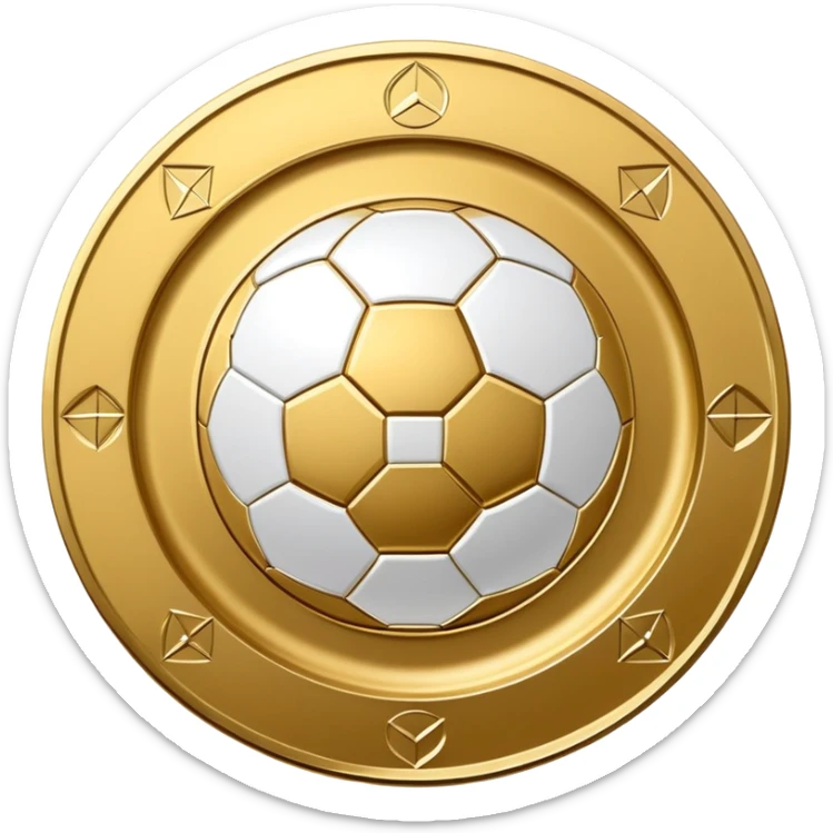 round golden plate with football motifs, representing Israeli Premier League champions sticker
