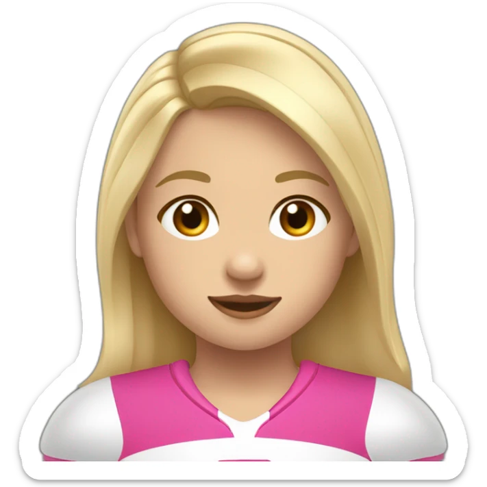 Una niña rubia de 6 años con coletas rosas y que le encanta el rugby. sticker