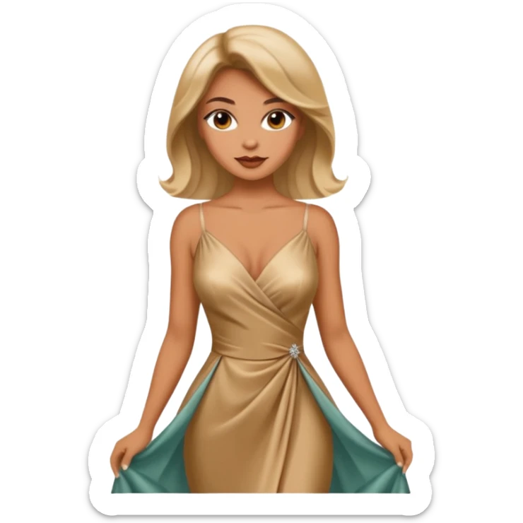 A woman wearing a glamour dress looks sexy and looks like a tart  sticker