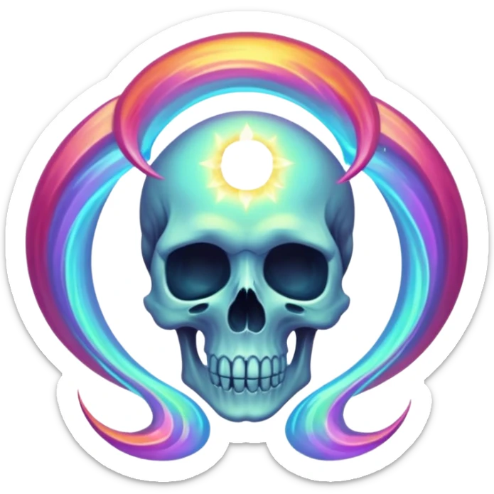Glowing Soul Portal, in the style of your bleeding skull art. sticker