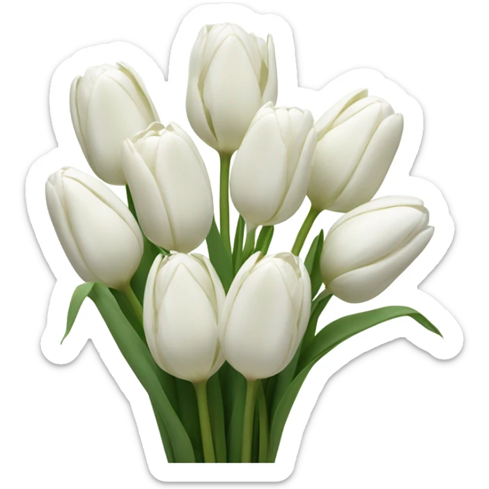 white tulip bouquet  sticker