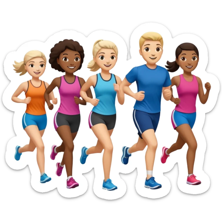 running at run club love fitness and social events sticker