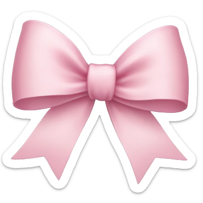 light pink ribbon bow sticker