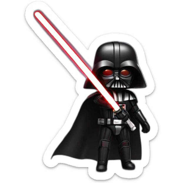 Dark Vador qui se bat avec un sabre laser avec une licorne futuriste sticker