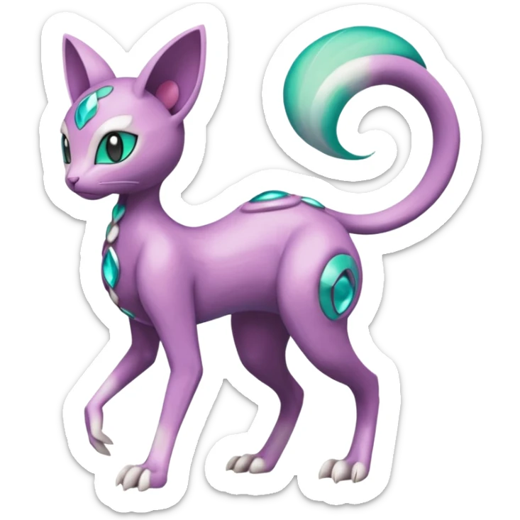 Meloetta-Mewtwo-Trico-Pokémon-Fakémon-fusion-hybrid-creature sticker