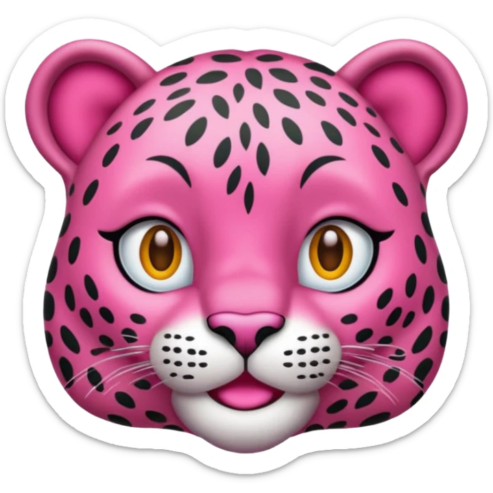 Emoji leopardo rosa cuerpo entero de lado y más realista de cuerpo completo sticker