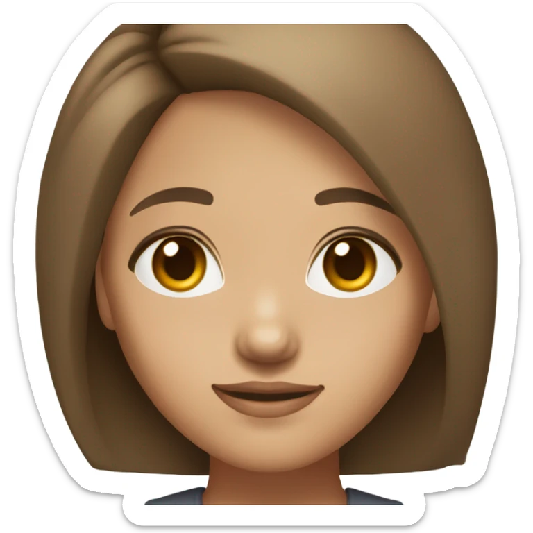 girl with brown bob hair and beautiful styling light skin tone brown eyes sticker