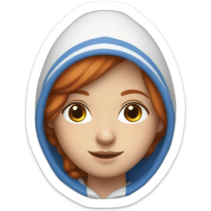 Israeli redhead girl in blue and white hoodie sticker