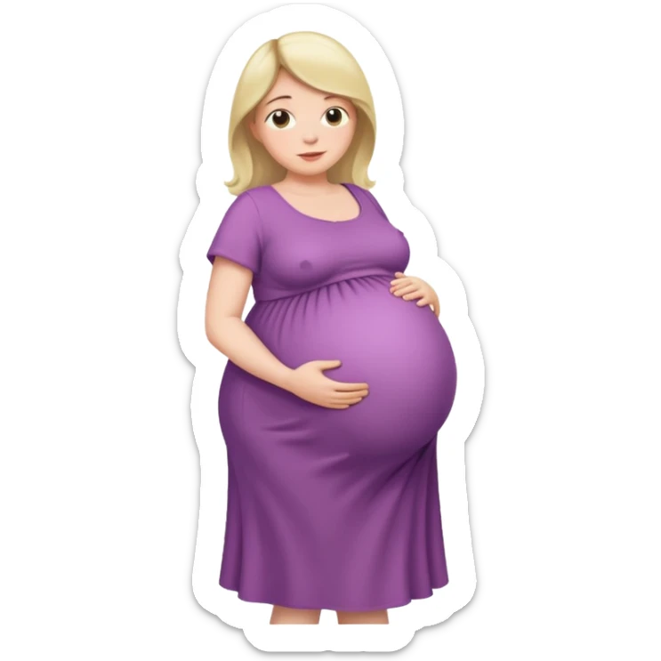 heavily pregnant woman with very very large overdue  belly sticker