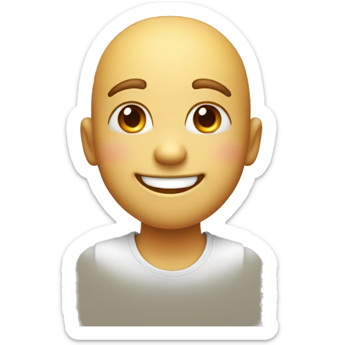 An emoji of a smiling face with a dimple on one cheek, showcasing a cute and playful expression sticker