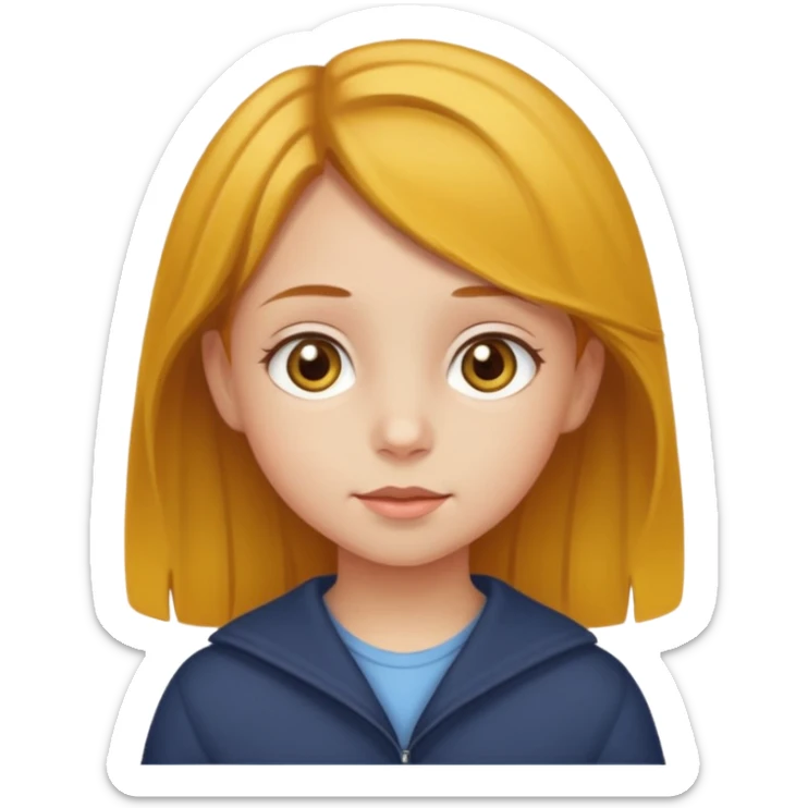 Sarı ve kumralımsı saç ela gözlü kücük kız sticker