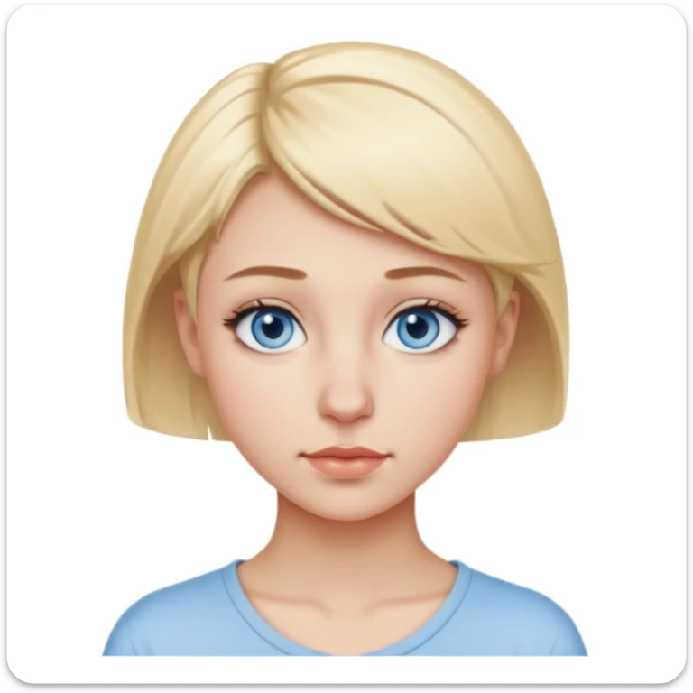 20 year old woman with short blonde hair, a nose piercing and blue eyes  sticker