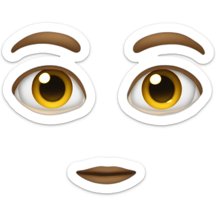an eye roll where the eyes come out of the top of the head sticker