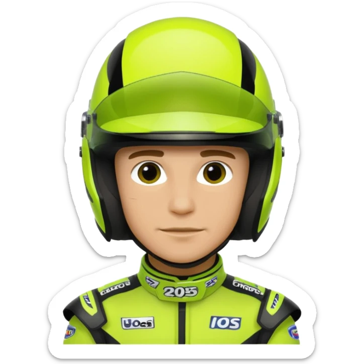 lando norris’ neon green and black 2025 helmet  sticker