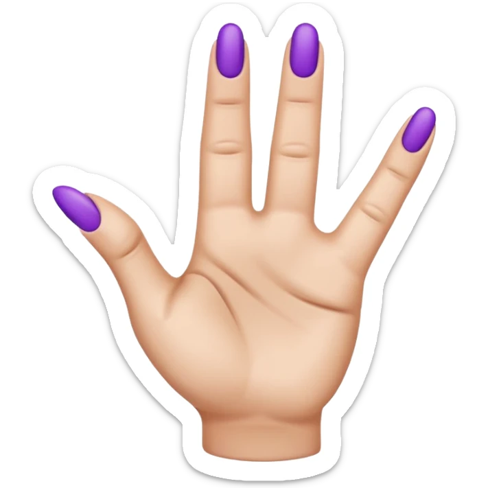 A single human hand in 3D emoji style, colored entirely in vibrant purple. The hand makes the ‘index finger pointing upward’ gesture: only the index finger is raised, all other fingers are folded. Smooth glossy texture, simple shading, no background. sticker