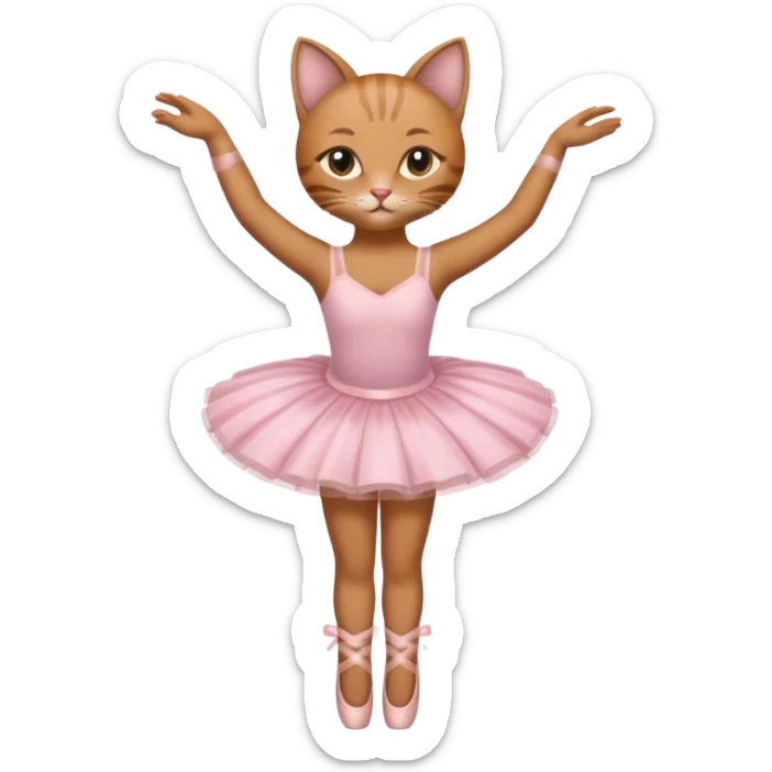 Cat with human legs with ballerina skirt and ballerina shoes sticker