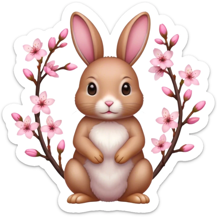 cherry blossom rabbit body sticker