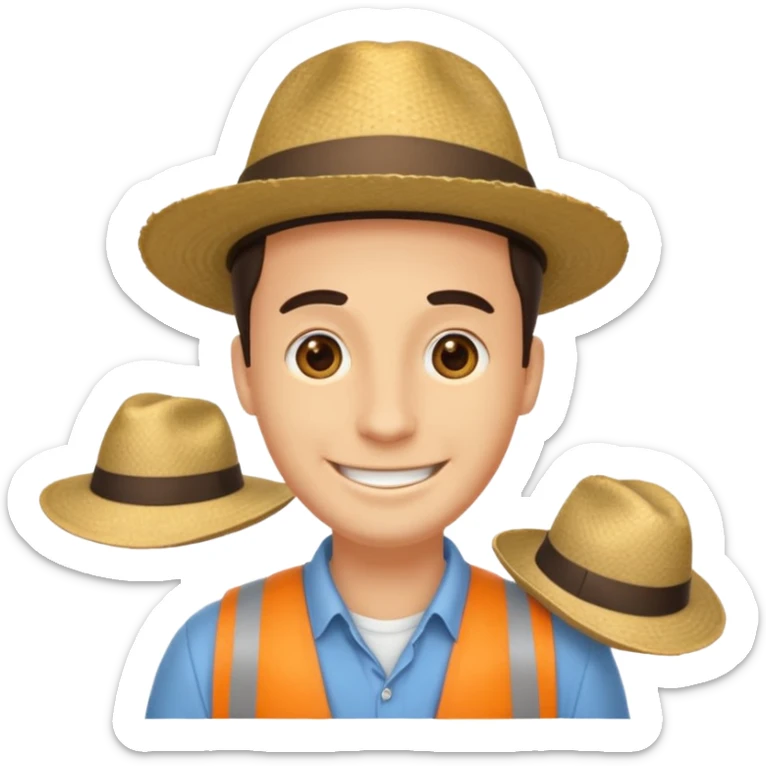 homme créole réunionnais  avec chapeau embouteillage route  sticker