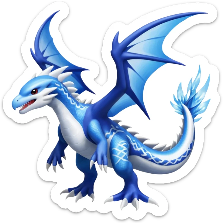 Kyurem-Kyogre-Latios-Lugia-Fakémon-hybrid-creature (full body)  sticker