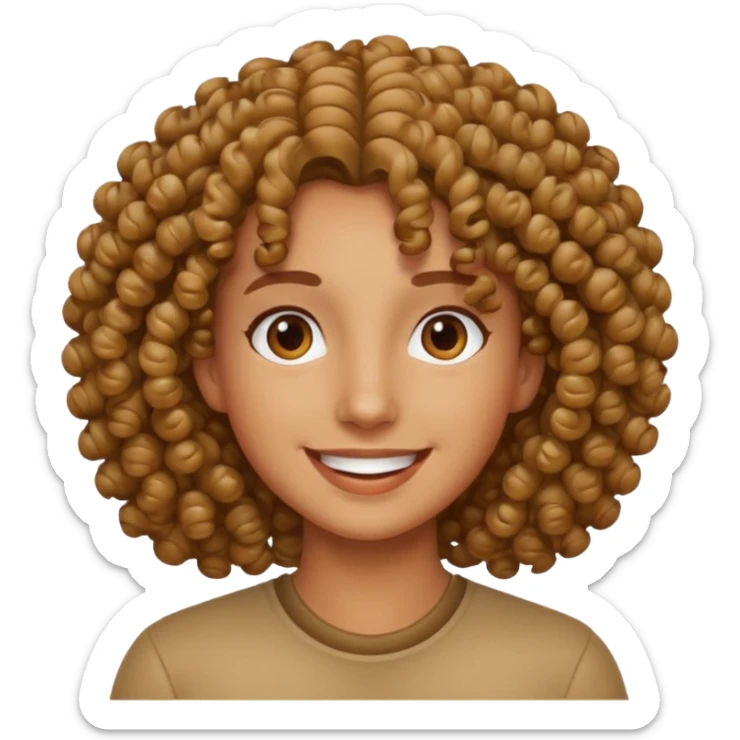 curly hair fun sticker