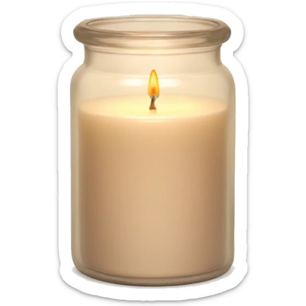 Aesthetic beige candle in jar sticker