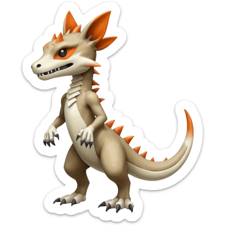 Shiny Koraidon-Marowak-Gabite-Fakémon-hybrid-creature (full body)  sticker