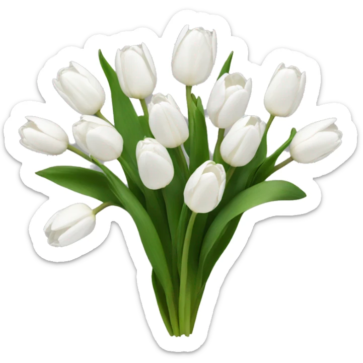 white tulips sticker