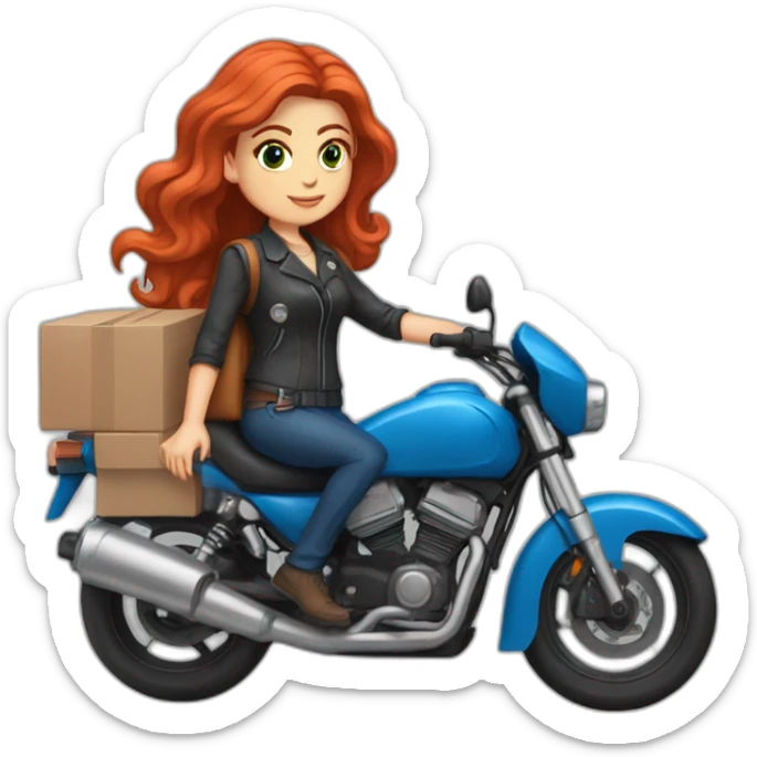 white-girl-red-hair-blue-eyes-on-the-womens-motorcycle-wearing-a-delivery-backpack sticker