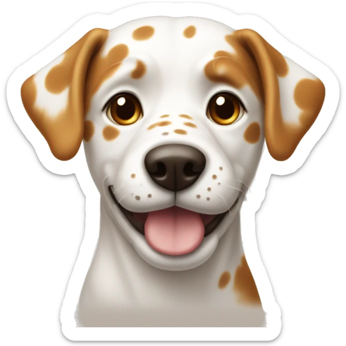 the most traditional kind of dog that is white with caramel spots  sticker