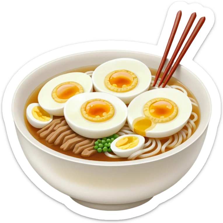 a bowl of naengmyeon with clear broth, topped with half a boiled egg, no other toppings, no chopsticks sticker