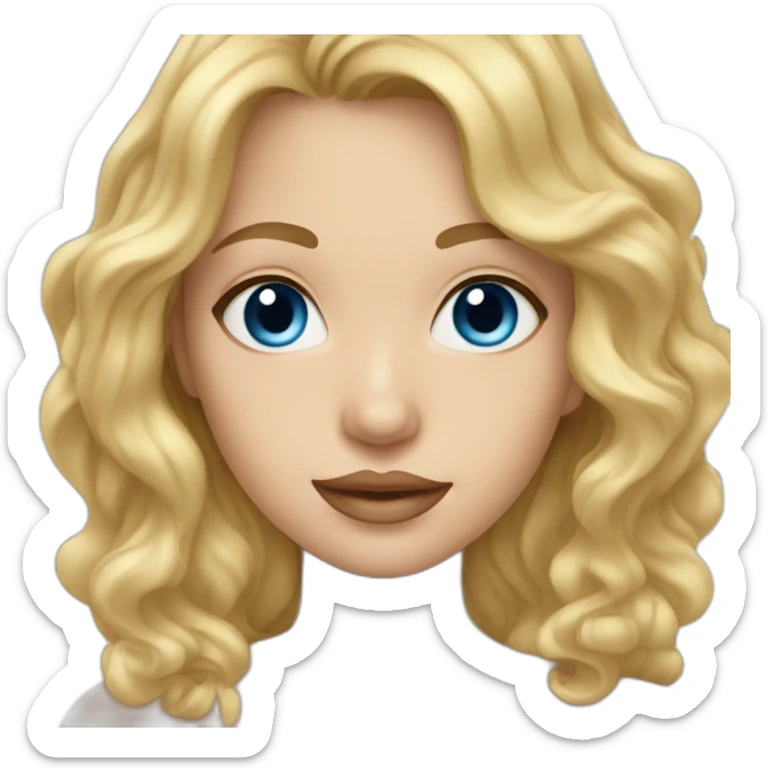 Cute woman with wavy blonde hair and blue eyes sticker