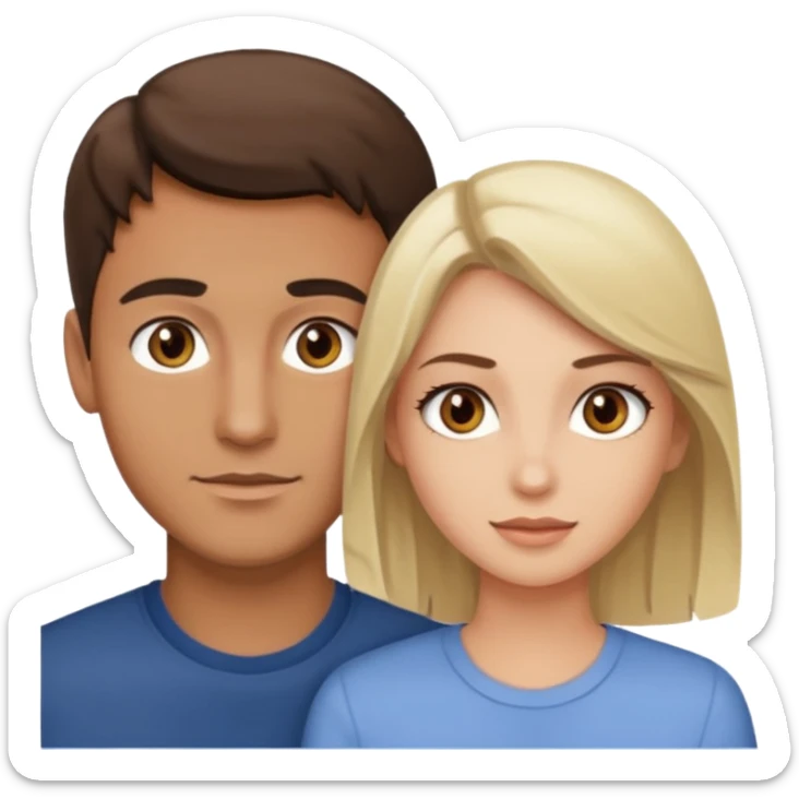 Light brown brunette man having sex with white blonde woman hazel eyes  sticker