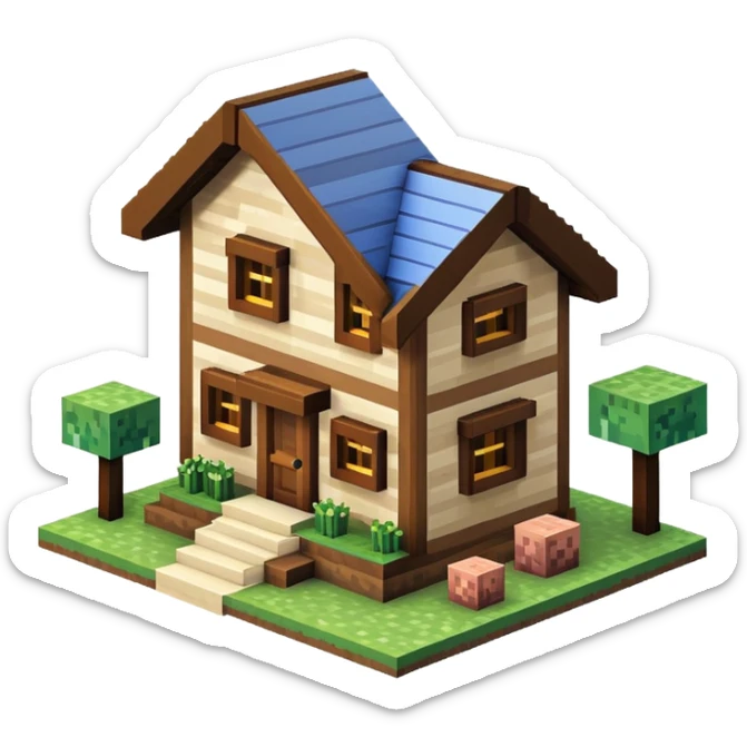 Minecraft house sticker